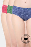 Rosaline Pure Cotton Full Coverage Wavy Swirl Panty (Pack of 3) — thumbnail 1